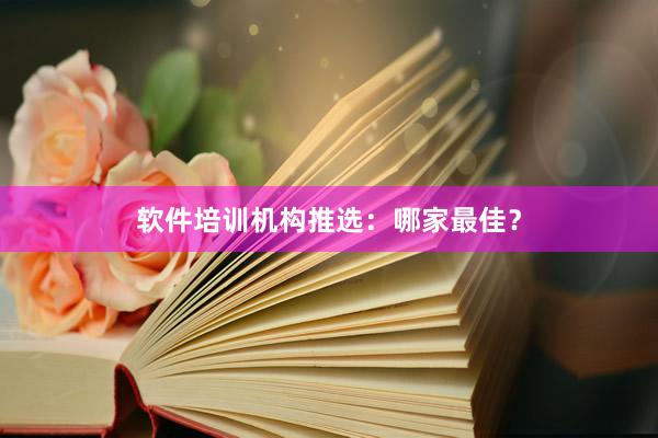 软件培训机构推选:哪家最佳?